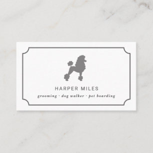 Elegant classic  poodle dog grooming business card