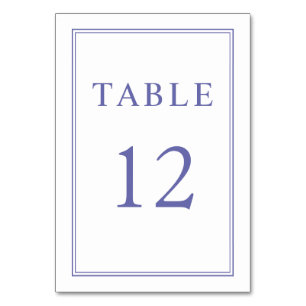 Elegant Classic Purple Wedding Table Number