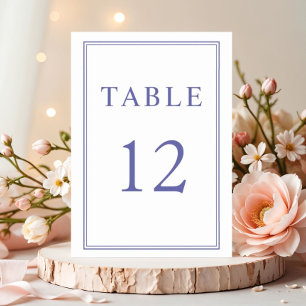 Elegant Classic Purple Wedding  Table Number