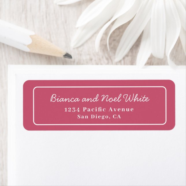Elegant Classic Red Black Return Address Labels (Insitu)