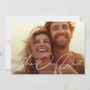 Elegant Classic Romantic Full Bleed Photo Wedding Save The Date