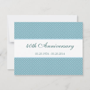 Elegant classic royal blue anniversary invitation