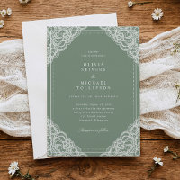 Elegant Classic Sage French Lace Wedding