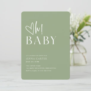 Elegant Classic Sage Green Baby Shower Invitation
