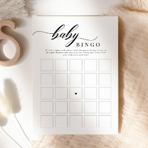 Elegant Classic Script Baby Shower Bingo Game Invitation