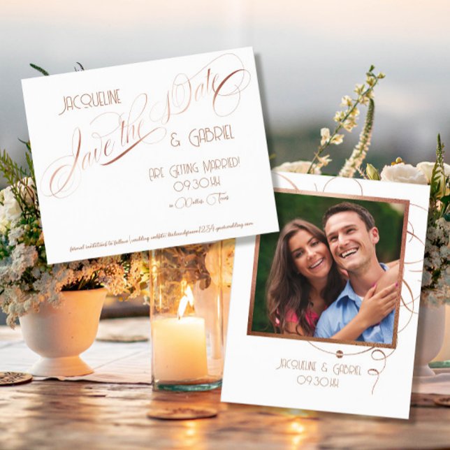 Elegant Classic Script Calligraphy Save the Date (Creator Uploaded)