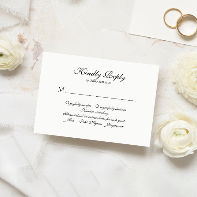 Elegant Classic Script Monogram Wedding Rsvp (Creator Uploaded)