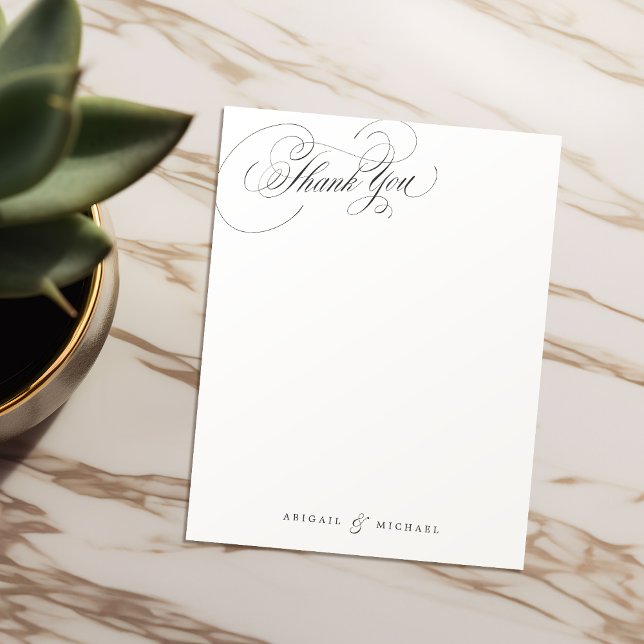 Elegant classic script personalised Stationery Card (Elegant classic script personalized Stationery Note Card)
