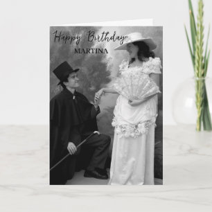 Elegant Classic Script Photo Funny Happy Birthday  Card