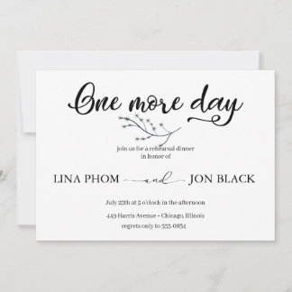 Elegant Classic Script Rehearsal Dinner Invitation