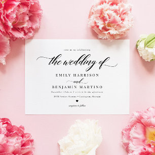 Elegant Classic Script Simple Wedding Invitation