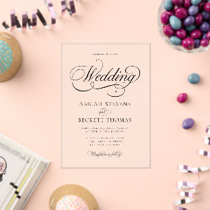 Elegant Classic Script Wedding Acrylic Invitations