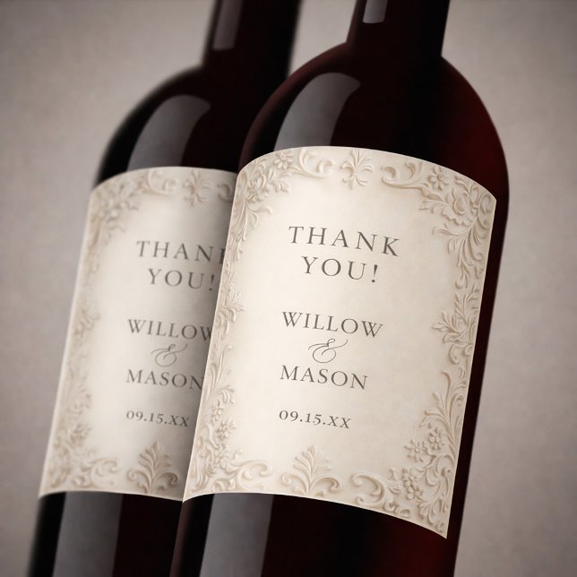 Elegant Classic Scrollwork Baroque Wedding Wine Label (Elegant Classic Scrollwork Baroque Wedding Wine Label)