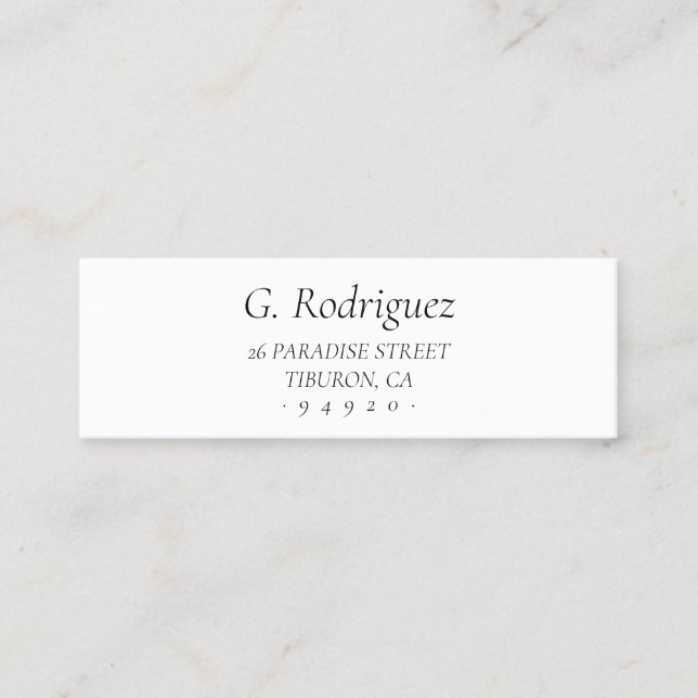 Elegant Classic Serif Font . Address 05 . Mini Business Card (Front)