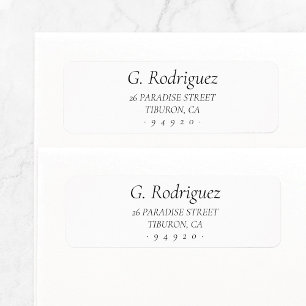 Elegant Classic Serif Font . Return Address 05 .