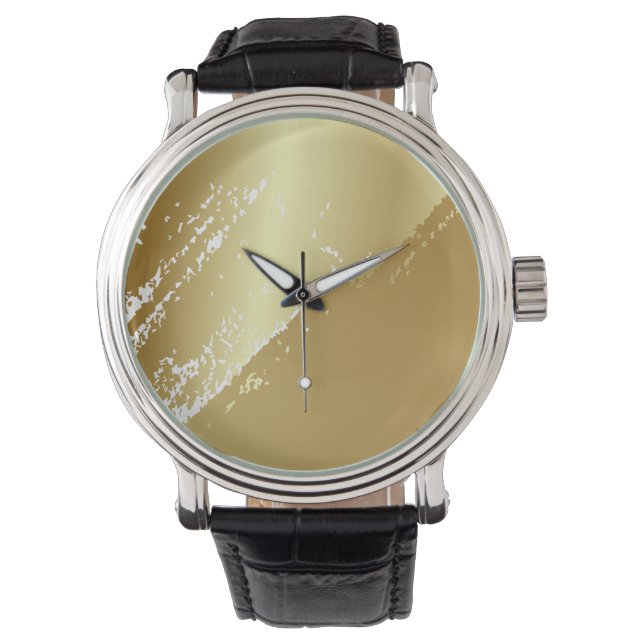Elegant Classic Simple Gold Teal Men's    Watch (Front)
