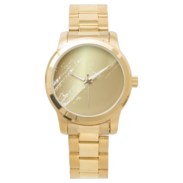 Elegant Classic Simple Gold Teal Men's  Watch (Front)