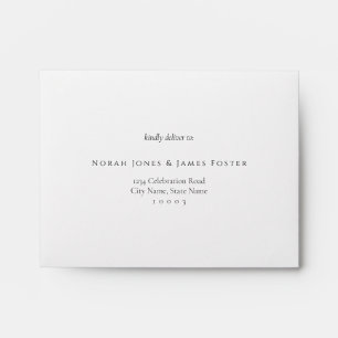Elegant Classic Simple White RSVP envelope