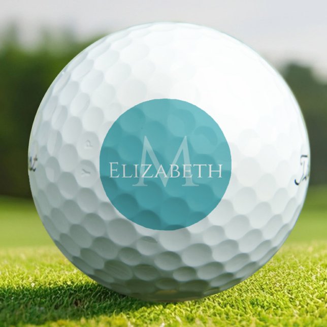Elegant Classic Teal Monogram Name Personalised Golf Balls (Teal Monogram Golf Balls – Fresh, Personalized Style with a Modern Edge)