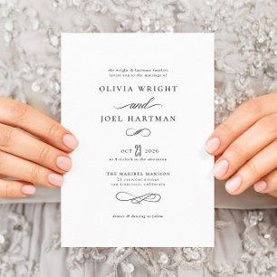 Elegant Classic Traditional Wedding Invitation