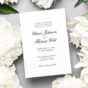 Elegant Classic Traditional Wedding Invitation
