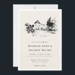 Elegant Classic Upload Your Wedding Venue Sketch  Invitation<br><div class="desc">Announce your big day with timeless style using this Elegant Classic Wedding Venue Sketch Invitation. Designed with a refined yet modern aesthetic, this template allows couples to upload a custom sketch of their wedding venue, adding a uniquely personal touch to their invitation. With fully customisable text templates, it's easy to...</div>