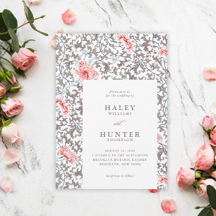 Elegant Classic Vintage Botanical Wedding Invitation