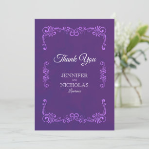 Elegant Classic Vintage Formal Wedding Thank You Card