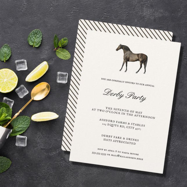 Elegant Classic Vintage Horse Race Derby Party Invitation (Creator Uploaded)