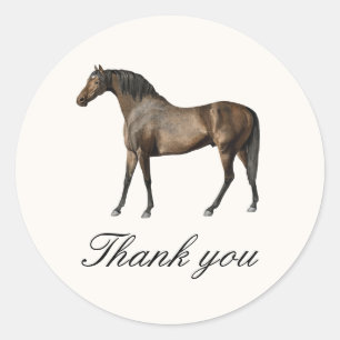 Elegant Classic Vintage Horse Race Derby Party Round Sticker