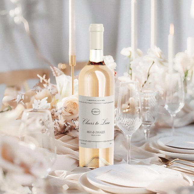 Elegant Classic Vintage Wedding Wine Label (Elegant Classic Vintage Wedding Wine Label)