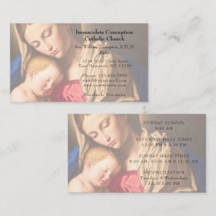 Elegant Classic Virgin Mary & Child Gold Church Business Card