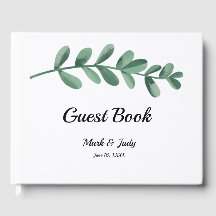 Elegant Classic Watercolor Green Leaves Wedding 