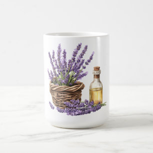 Elegant & Classic: Watercolor Lavender Basket Coffee Mug