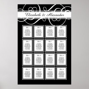 Elegant Classic Wedding 16 Table Seating Chart