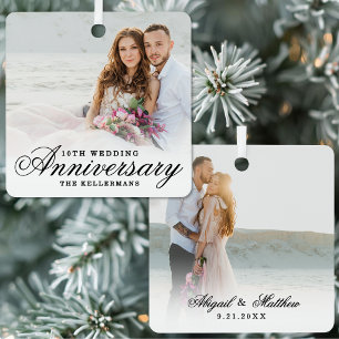 Elegant Classic Wedding Anniversary Photo Metal Tree Decoration