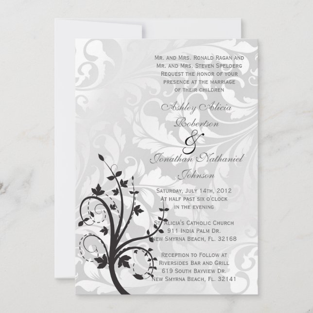 Elegant & Classic Wedding invite (Front)