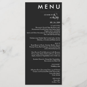 Elegant Classic Wedding Menu