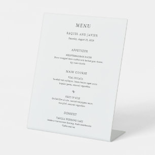 Elegant Classic Wedding Menu Pedestal Sign