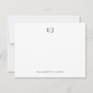Elegant Classic Wedding Monogram Thank You Card