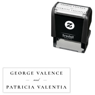 Elegant Classic Wedding Names Self-inking Stamp