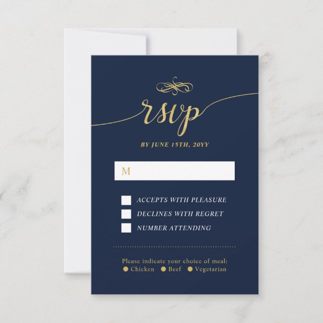 Elegant Classic Wedding RSVP Insert Card (Front)