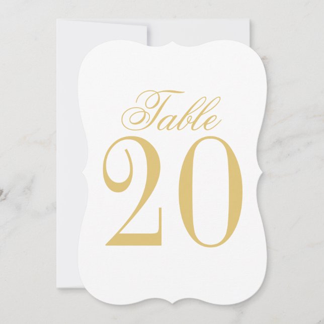 Elegant Classic Wedding Table Number (Front)