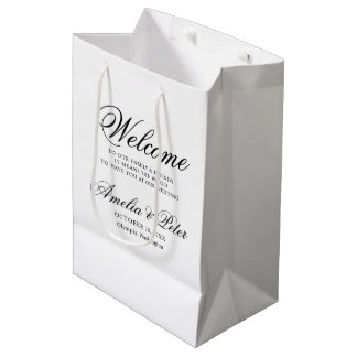 Elegant Classic Wedding Welcome Medium Gift Bag