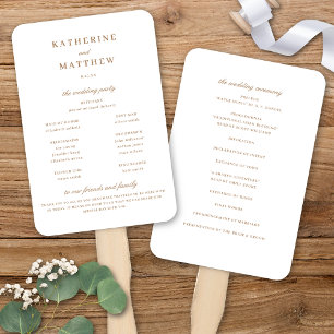 Elegant Classic Wheat Wedding Ceremony Program Hand Fan