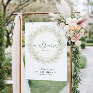 Elegant Classic White Flower Bridal Shower Welcome Poster