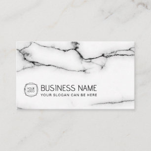Elegant Classic White Marble  Business Card