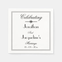 Elegant Classic White Wedding Cake Table Paper