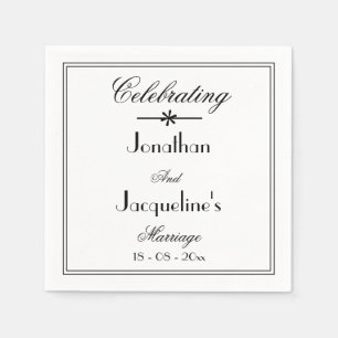 Elegant Classic White Wedding Cake Table Paper Napkin