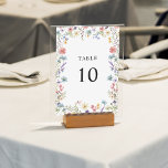 Elegant Classic Wildflower Bloom Wedding Table Number<br><div class="desc">Celebrate your special day in style with this Elegant Blooming Wildflower & Classic Serif font. Impress your guests with this beautiful wedding Table Number and make a lasting impression. The stunning wildflower illustrations add a natural beauty,  while the typography adds a touch of sophistication.</div>